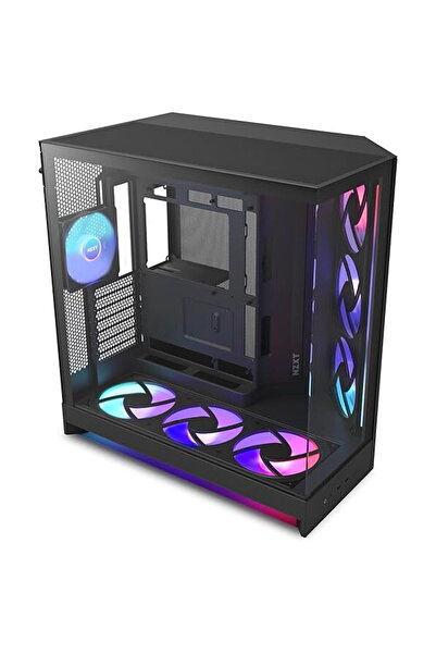 Nzxt H9 Flow RGB+ (2025), MiddleTower, Fara sursa, ATX/E-ATX/mATX/mITX, Negru