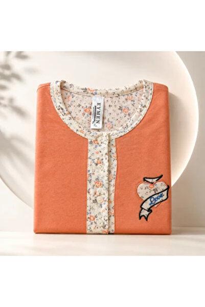 Eymen Women's Pajamas with Floral Print and Buttons - Daily Comfort Size 3XL