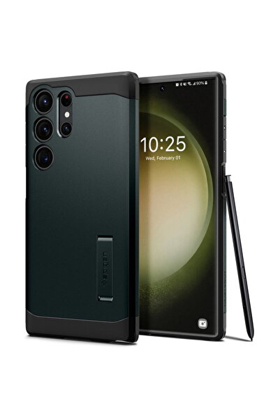 Spigen Husa Plastic Tough Armor pentru Samsung Galaxy S23 Ultra S918, Verde A...