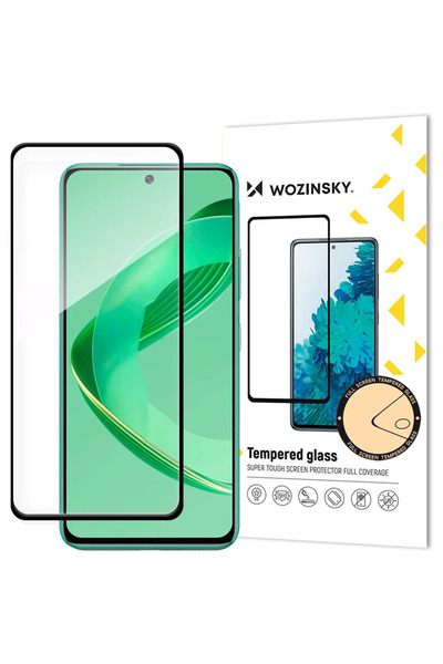 WOZINSKY Sticlă securizată cu adeziv integral și ramă neagră pentru Huawei No...