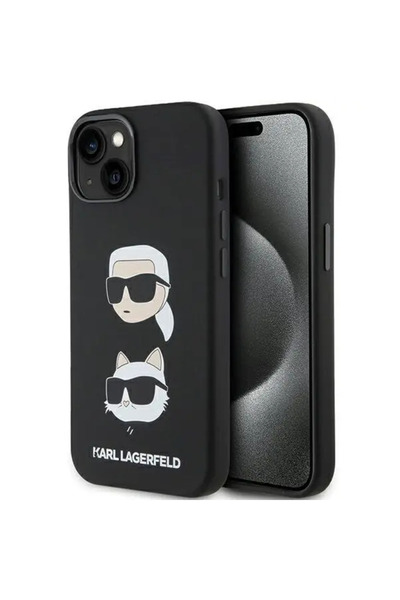 Karl Lagerfeld Silicone Karl&amp;Choupette Head case for iPhone 15 Plus / 14 ...