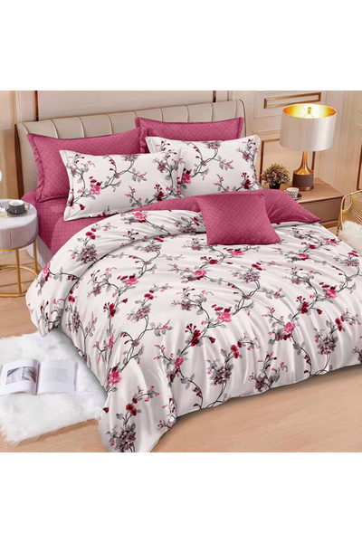 OEM Bed linen with elastic 180x200 for double bed, 6 pieces, JHN Finet, AURA-...