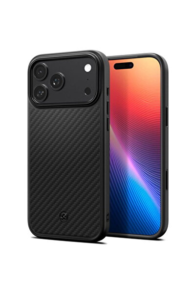 Spigen Husă pentru iPhone 17 Pro - Enzo Aramid "T" MagSafe - Negru