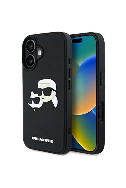 Karl Lagerfeld Husa pentru iPhone 16 - 3D Design (KLHCP16SRBCKCHLK) - Rubber ...