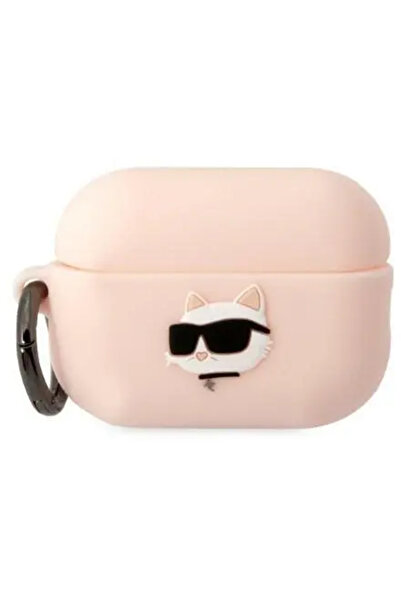 Karl Lagerfeld KLAP2RUNCHP Husă AirPods Pro 2 roz/roz din silicon, Cap Choupe...