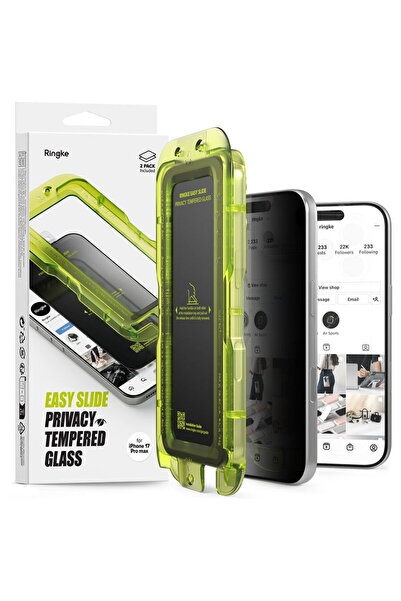 Ringke Folie de confidențialitate EASY SLIDE, pachet de 2, pentru iPhone 17 Pro
