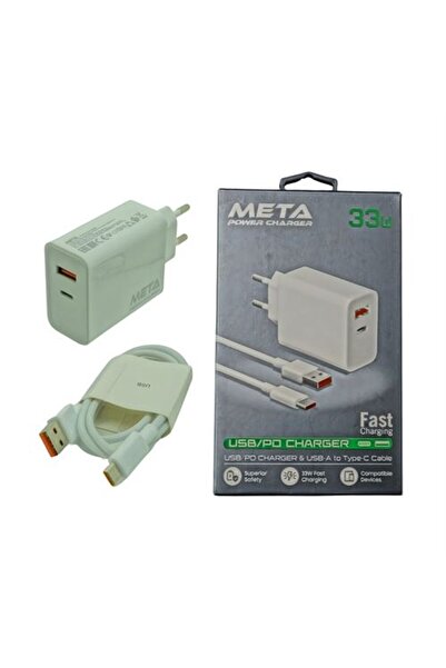 META Mpm11Ac 33W Usb/Pd & Usb-A to Type-C Cable