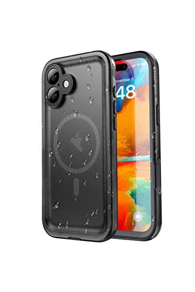 ShellBox Husă pentru iPhone 16 - Carcasă impermeabilă IP68 - Negru