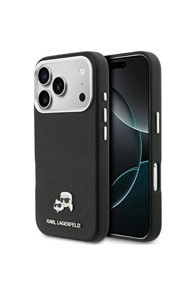 Karl Lagerfeld Husa iPhone 17 Pro Max - Carcasă rigidă din piele K&C Head Pin...
