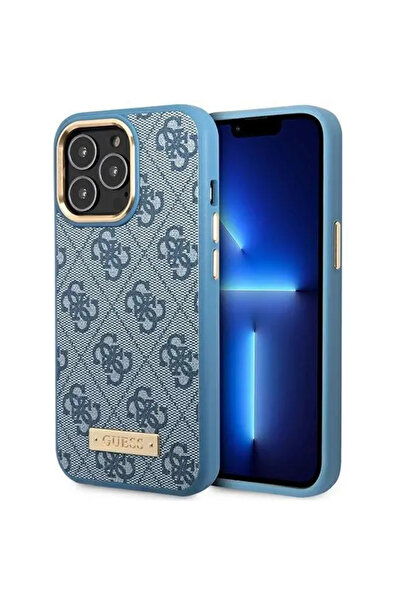 Guess GUHMP14LU4GPRB iPhone 14 Pro 6.1" blue/blue hard case 4G Logo Plate Mag...