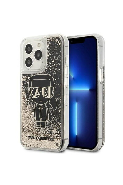 Karl Lagerfeld Husa Liquid Glitter Gatsby iPhone 13 Pro Max Case Black