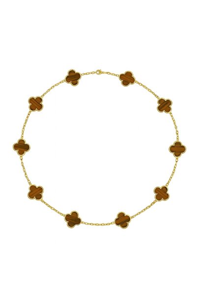 Novvu Βαν Λούξι Καφέ Χρυσό Κολιέ