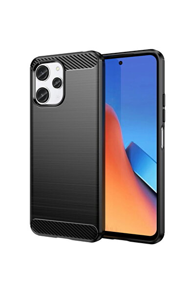 Hurtel Husă flexibilă cu model carbon pentru Xiaomi Redmi 12 - negru