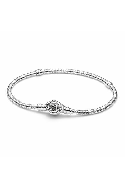 Novvu Βραχιόλι με ανθισμένο τριαντάφυλλο και ασήμι