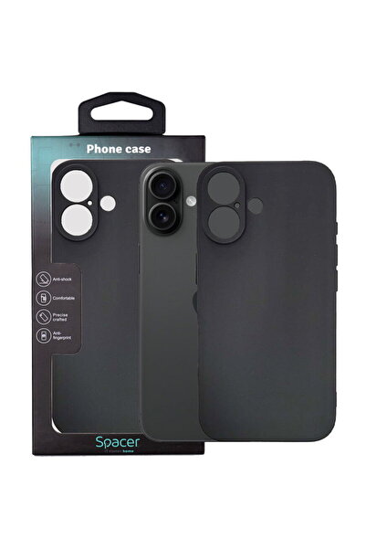 Spacer Husa Iphone 16 Spacer, grosime 1.5mm, material flexibil TPU, negru "SP...