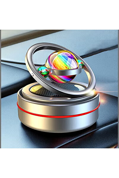 ZCM-HAPPY Solar Car Air Freshener Galaxy Crystal Ball Rotating Aromatherapy O...