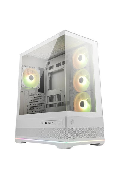 MSI MAG PANO 110R PZ, Middle Tower, Without power supply, ATX/mATX/mITX, White