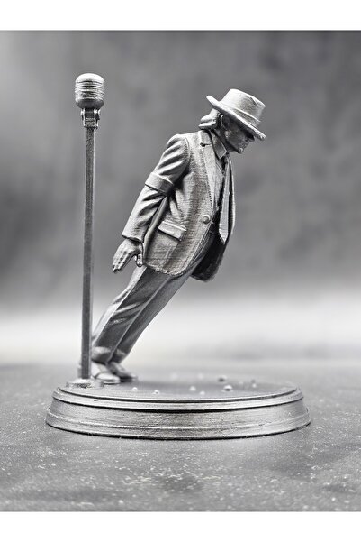 3DEpics Michael Jackson Smooth Criminal İkonik Eğilme Figürü - Metalik