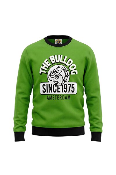 The Bulldog Amsterdam Φούτερ, Εμβληματική στάμπα λογότυπου, Βαμβακερό, Πράσιν...