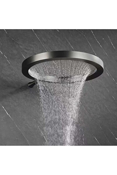 MaseMode Norma Dairesel Tepe Duş Başlığı Black