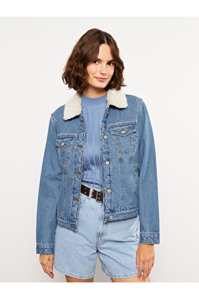 LC Waikiki Shirt Neck Regular Long Sleeve Women's Rodeo Jean Jacket