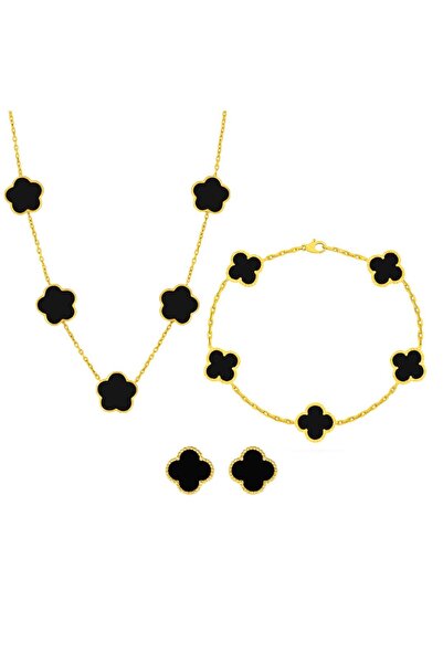 Novvu Βαν Λούξι Σετ Κοσμημάτων Μαύρο Χρυσό