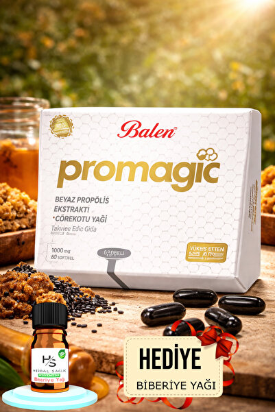 Balen Promagic Propolis Ekstraktı ve Çörekotu Yağı İçeren Yumuşak Kapsül 60 A...