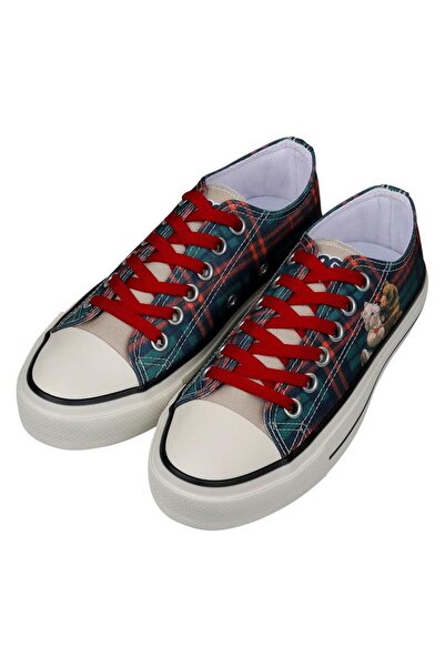 Dogo Women's Vegan Multicolor Sneakers S - Teddy Bear Design