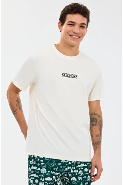 SKECHERS S2610115 m Regular T-Shirt Men's T-Shirt White