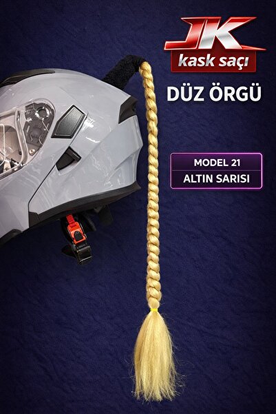 JK JİEKAİ KASK SAÇI ALTIN SARISI RENK DÜZ ÖRGÜ MODEL-21