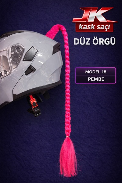 JK JİEKAİ KASK SAÇI PEMBE RENK DÜZ ÖRGÜ MODEL-18