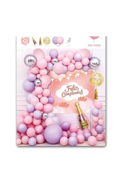 OEM Balloon Set for Parties with White Happy Birthday Ribbon & 50 cm Confetti...