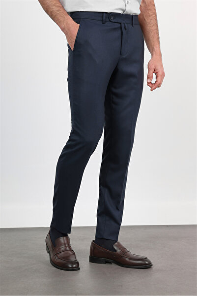 İmza Μπλε ναυτικό παντελόνι με πλαϊνή τσέπη και ανοιχτό τελείωμα, ελαστικό, σ...