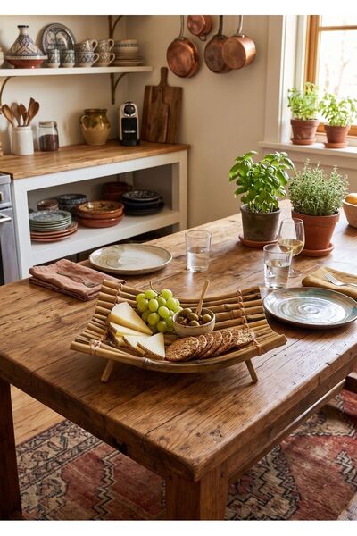 Lessio Home Bamboo Riva Handmade Natural Bohemian Series Bamboo Presentation ...