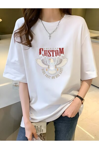 bolivia's White Printed T-Shirt- Crew Neck