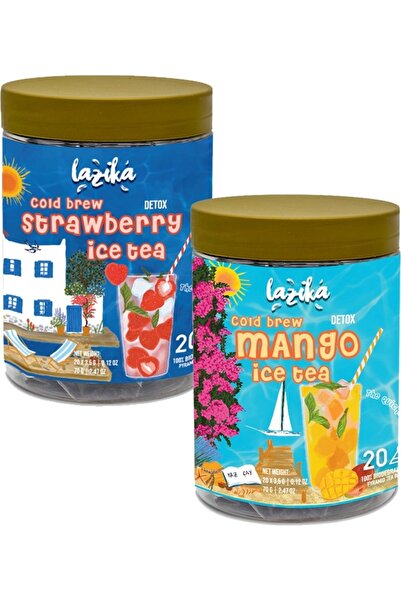 LAZİKA (2'Lİ SET) Avantajlı Soğuk Demleme Naneli Çilek/Mango Aromalı Soğuk Ça...
