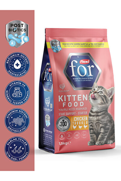 Flexi For Postbiyotikli Tavuklu Yavru Kedi Kuru Maması - 1.5 Kg