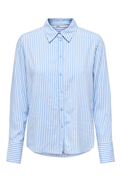 ONLY ONLBERIT LIFE L/S SHIRT NOOS WVN Kadın Blue UK Gömlek - 15320243