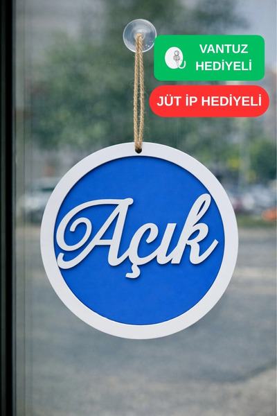 Kutaydan Üç Katlı El Yazılı Modern Açık/Kapalı Tabelası - Saks