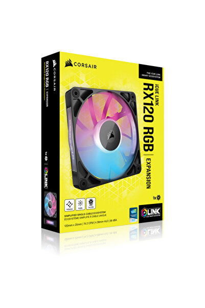 Corsair iCUE LINK RX120 RGB, 120mm PWM, Negru