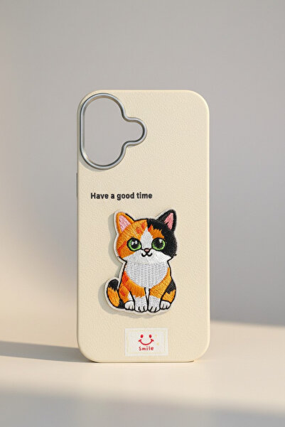 QUSCHU iPhone 17 Uyumlu Kawaii Nakışlı Sevimli Kedili Figürlü Silikon Telefon...
