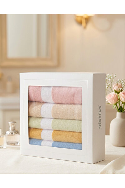 Minteks 5'li 50x90 Kutulu Havlu Takımı