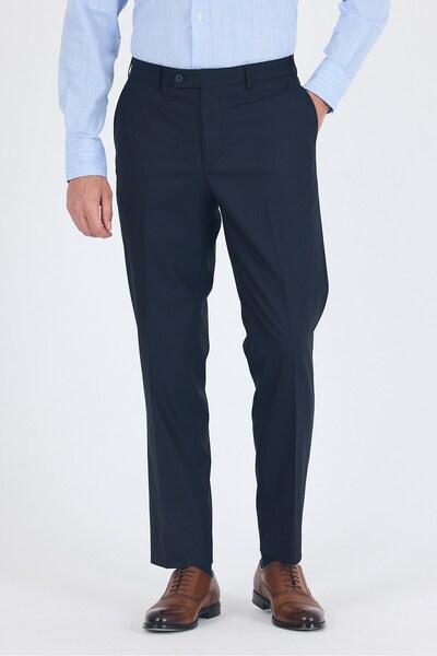 İmza Μπλε ναυτικό ελαστικό παντελόνι με πλαϊνή τσέπη, βασική στενή εφαρμογή 1...