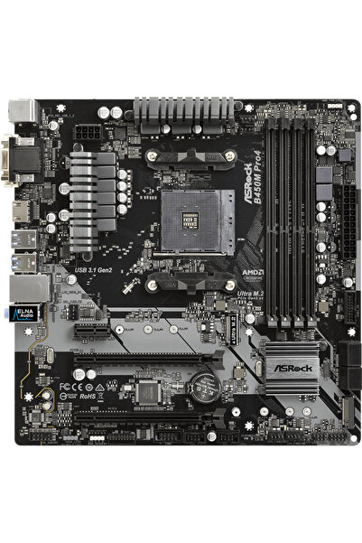 ASROCK B450M PRO4, AM4, 4xSATA3, DDR4 3200, USB 3.0+3.1 (Tip A+C)