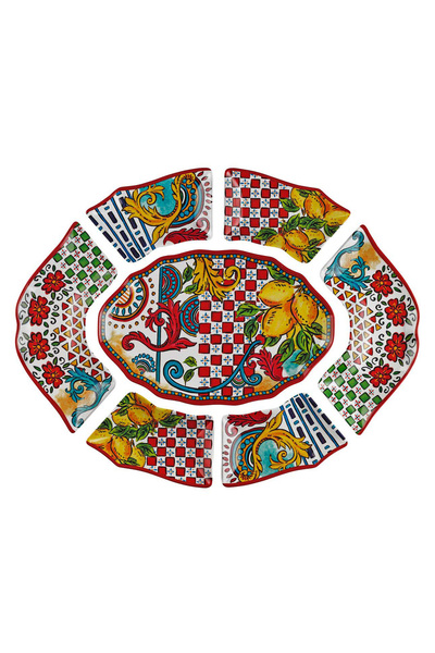 Lucky Art Lemozia Melamine 7 Piece Appetizer and Presentation Set