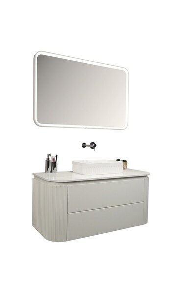 kobos Gloria 100 cm Banyo Dolabı Seti Bianco