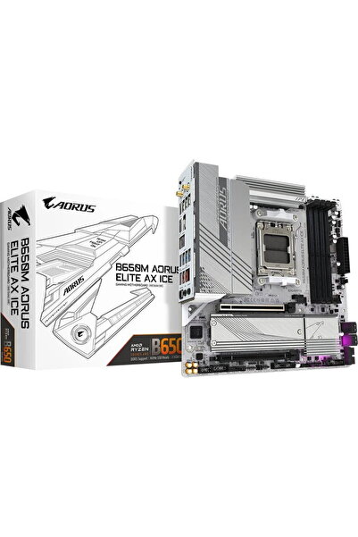 Gigabyte B650M AORUS ELITE AX ICE, Socket AM5, DDR5, Micro ATX