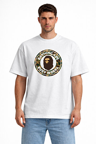 Compostela Unisex Women's Men's Bape Camouflage Front Logo Printed Oversized ...