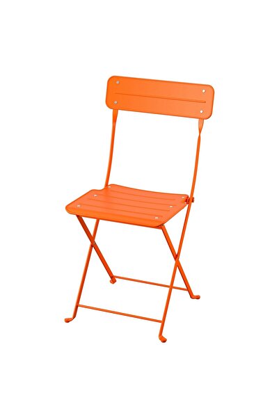 IKEA katlanabilir sandalye, parlak turuncu, mindersiz