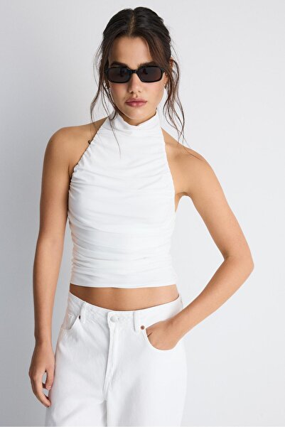 Stradivarius Ruched halter top